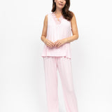 Samantha Modal Scalloped Lace Sleeveless PJ Set Pink