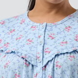 Posy Poly/Cotton Knit Short Nightie Blue