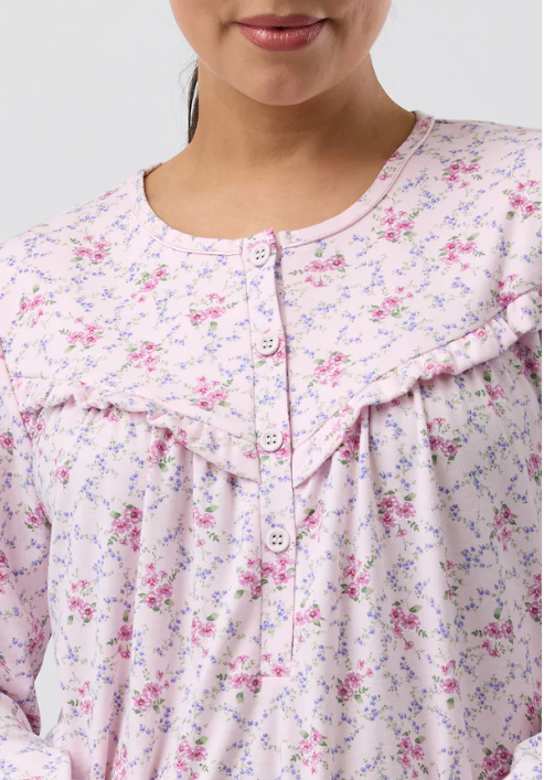 Posy Poly/Cotton Knit Short Nightie Pink