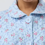Posy Poly/Cotton Knit Quilted Robe Blue