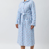 Posy Poly/Cotton Knit Quilted Robe Blue