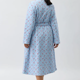 Posy Poly/Cotton Knit Quilted Robe Blue