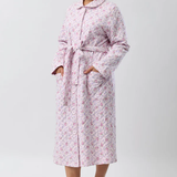 Posy Poly/Cotton Knit Quilted Robe Pink