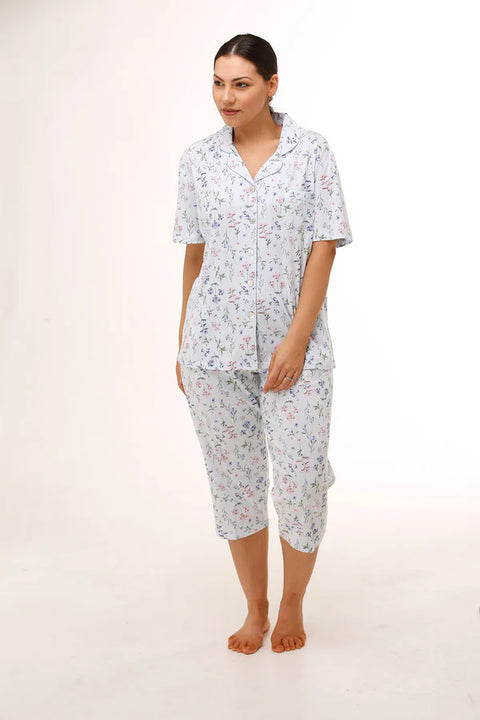 Meadow PJ Set Cotton Jersey Blue