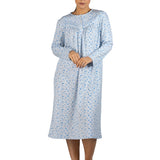 Peony Poly/Cotton Cosy Mid Nightie Blue