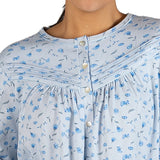Peony Poly/Cotton Cosy Mid Nightie Blue