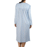 Peony Poly/Cotton Cosy Mid Nightie Blue