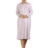Peony Poly/Cotton Cosy Mid Length Nightie Pink