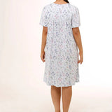Meadow Short Sleeve Cotton Jersey Nightie Blue