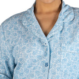 Paisley Flannel Revere Pyjama Set Blue