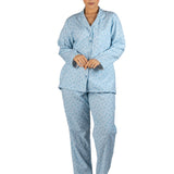 Paisley Flannel Revere Pyjama Set Blue