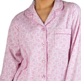 Paisley Flannel Revere Pyjama Set Pink