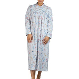 Botanical Flannelette Long Nightie Blue