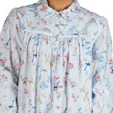 Botanical Flannelette Long Nightie Blue
