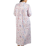 Botanical Flannelette Long Nightie Pink