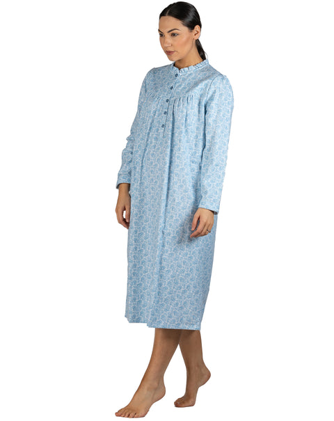 Paisley Flannel Mid Nightie Blue