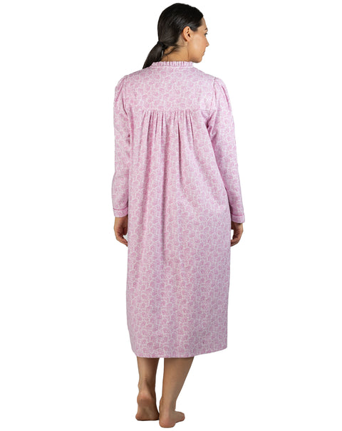 Paisley Flannel Mid Nightie Pink