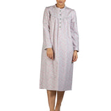 Rose Flannel Mid Length Nightie Ivory