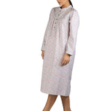 Rose Flannel Mid Length Nightie Ivory