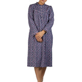 Rose Flannel Mid Length Nightie Navy