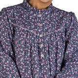 Rose Flannel Mid Length Nightie Navy