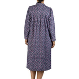 Rose Flannel Mid Length Nightie Navy