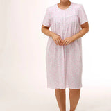 Fleur Short Sleeve Cotton Nightie Pink