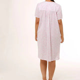 Fleur Short Sleeve Cotton Nightie Pink