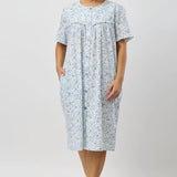 Pansies Cotton Brunch Coat Blue