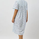 Pansies Cotton Brunch Coat Blue