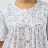 Pansies Cotton Brunch Coat Pink