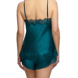 Scarlett Silk Cami/French Knicker Set Petrol