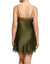 Scarlett Silk Chemise with Lace Edge Olive