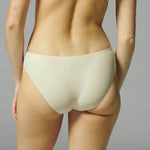 Back view of Simone Perele Delice Bikini Brief blush showing full back coverage and microfibre panel.