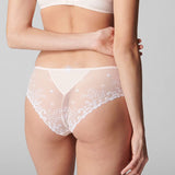 Back view of Delice Shorty Brief Blush, showing cheeky bottom coverage and sheer embroidered panel