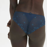 Back view of Delice Shorty Brief Prestige Blue – Simone Perele's flirty, low-rise style with delicate detailing.