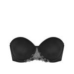 Simone Pérèle Delice Strapless Bra in Moonlight from The Foundation, featuring smooth microfibre cups and embroidered tulle detailing.