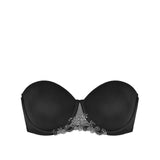 Simone Pérèle Delice Strapless Bra in Moonlight from The Foundation, featuring smooth microfibre cups and embroidered tulle detailing.