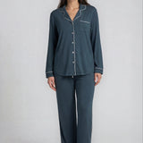Sleep Luxe Modal Long Sleeve PJ Set Atlantic Green