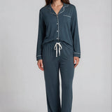 Sleep Luxe Modal Long Sleeve PJ Set Atlantic Green