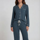 Sleep Luxe Modal Long Sleeve PJ Set Atlantic Green