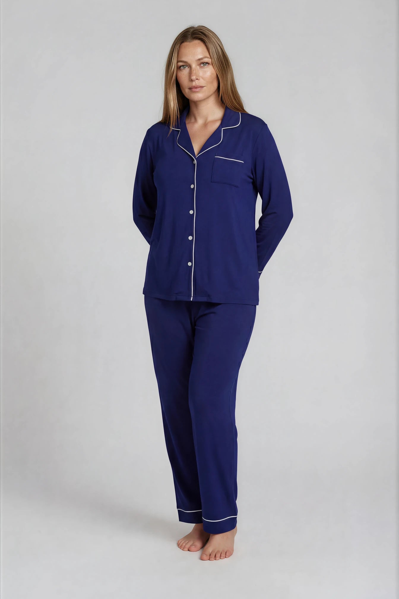 Sleep Luxe Modal Long Sleeve PJ Set Ocean