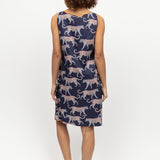 Taylor Leopard Print Short Nightdress Navy