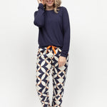 soft modal pyjama set. geometric print Women's PJ Set. Stylish PJ Set for women 
