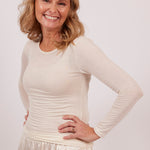 The baseLINE EGI Australia modal cashmere long sleeve thermal underwear for women style 5229 in bianco ivory colour