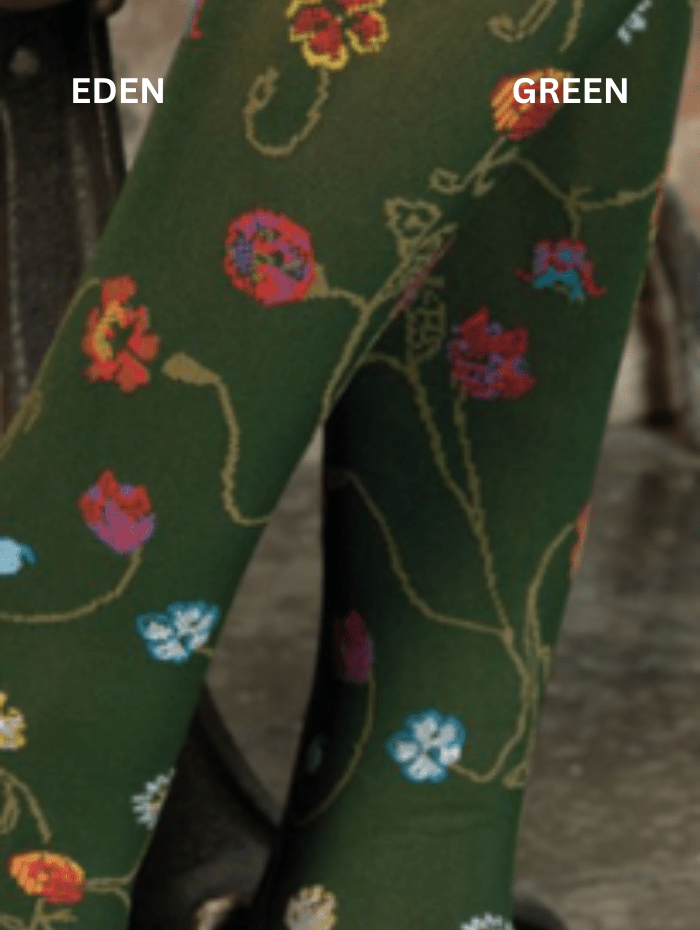 Platino Patterned Floral Tights Pantyhose