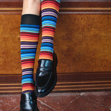 Rainbow Multi Colour Striped Knee Highs