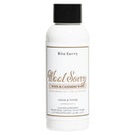 100ml bottle of Bon Savvy Wool & Cashmere Laundry Liquid with black cap, designed for delicate wool, cashmere, and knitwear care.