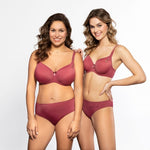 Virginia Spacer Bra Santa Fe Rose styled on two models, showcasing supportive and flattering fit – The Foundation