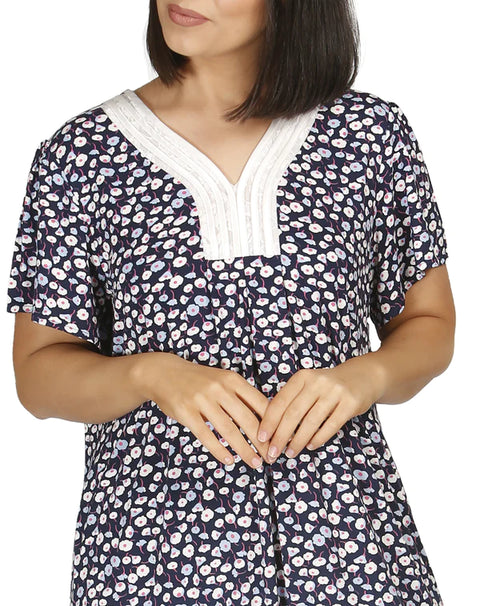 Tulip Short Sleeve Dress Navy